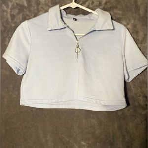 Women’s baby blue cropped shein top